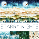 Starry Nights digital fabrics from Hoffman